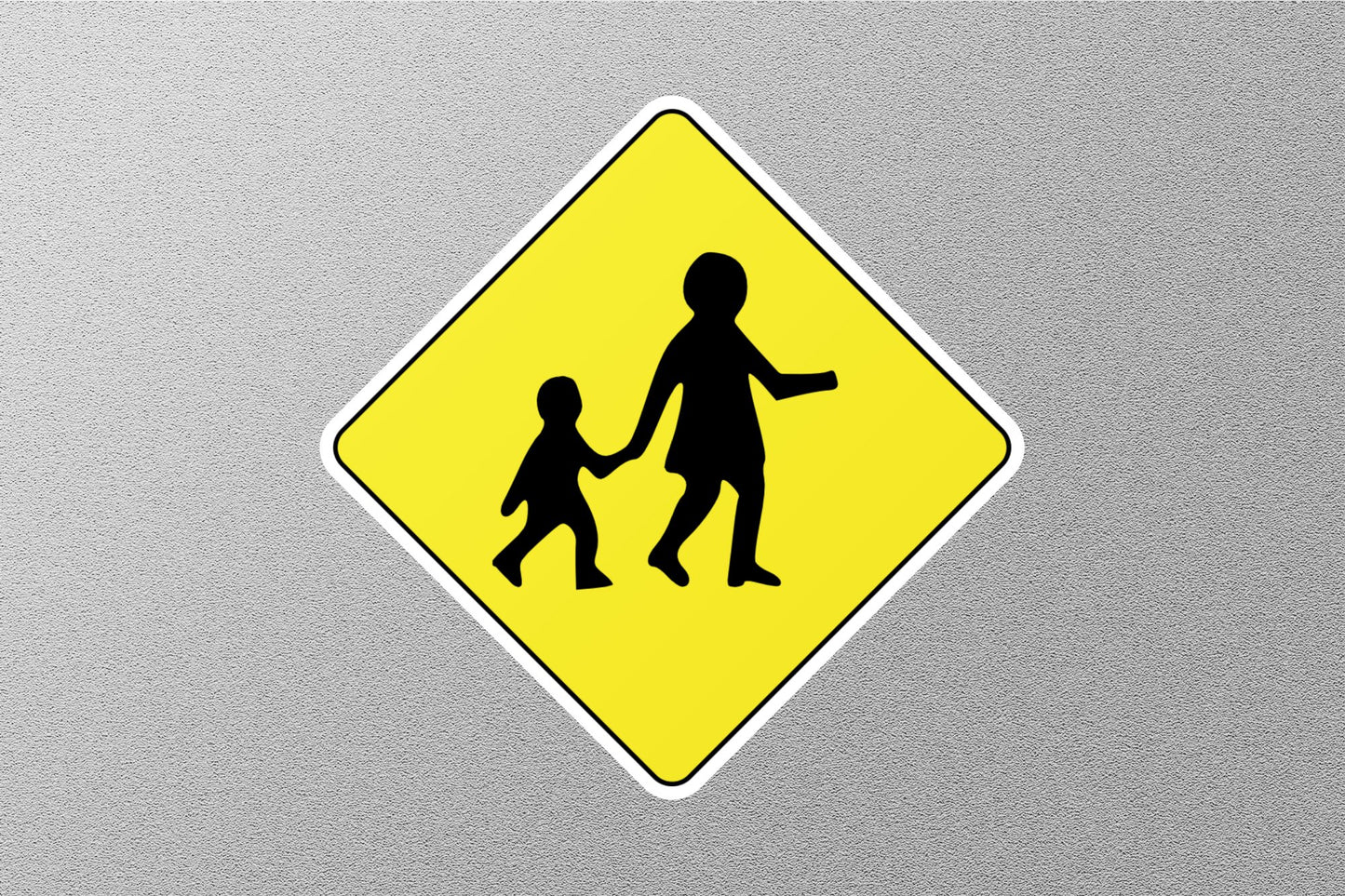 Children Crossing Caution Street Sign Sticker