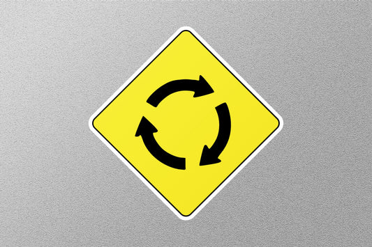 Roundabout Ahead Street Sign Sticker