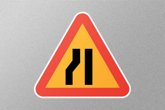 Road Narrows Street Sign Sticker