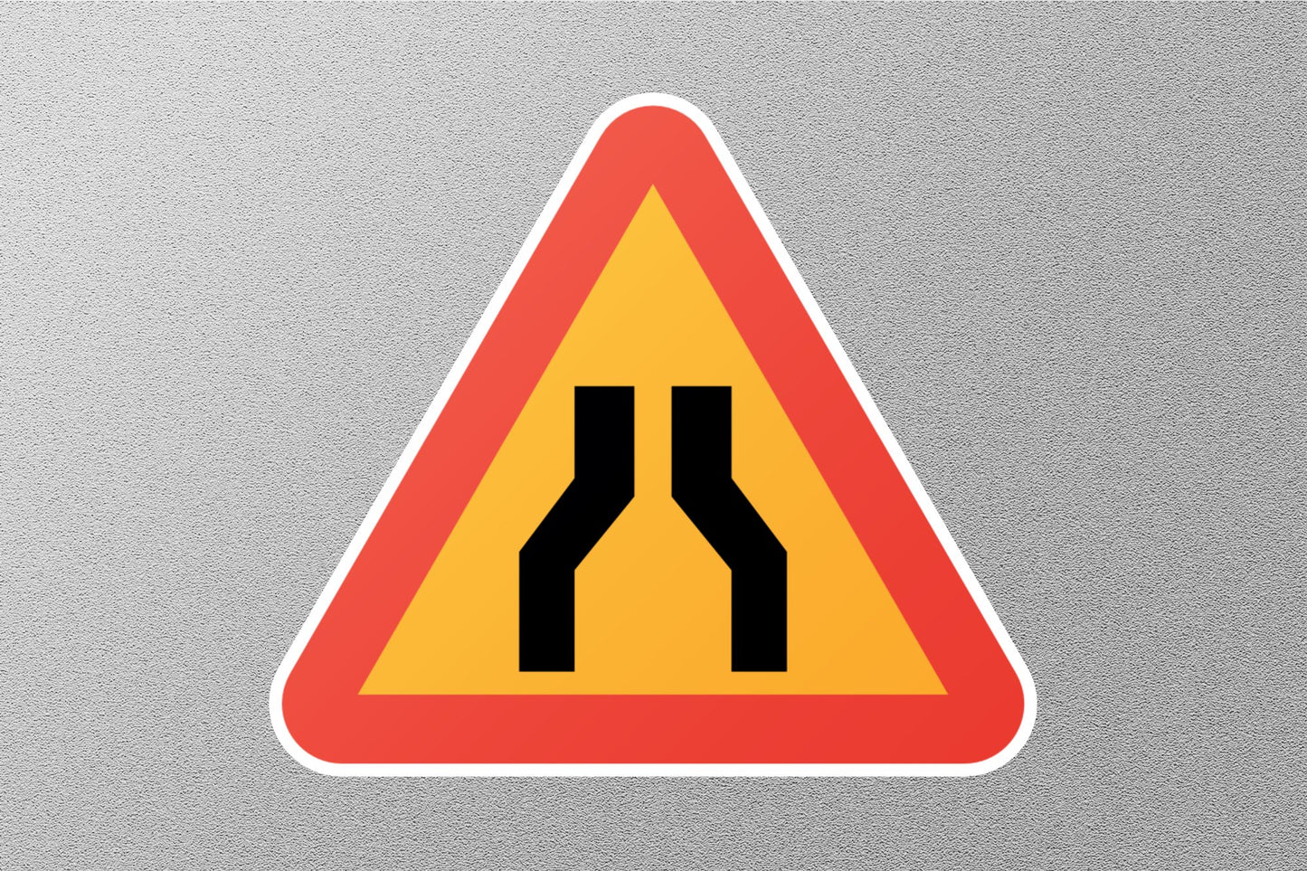 Road Narrows Sign Hd Street Sign Sticker