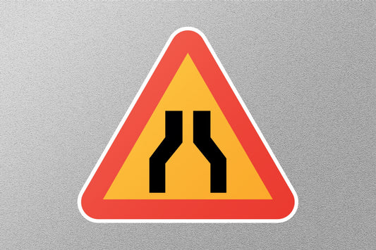 Road Narrows Sign Hd Street Sign Sticker