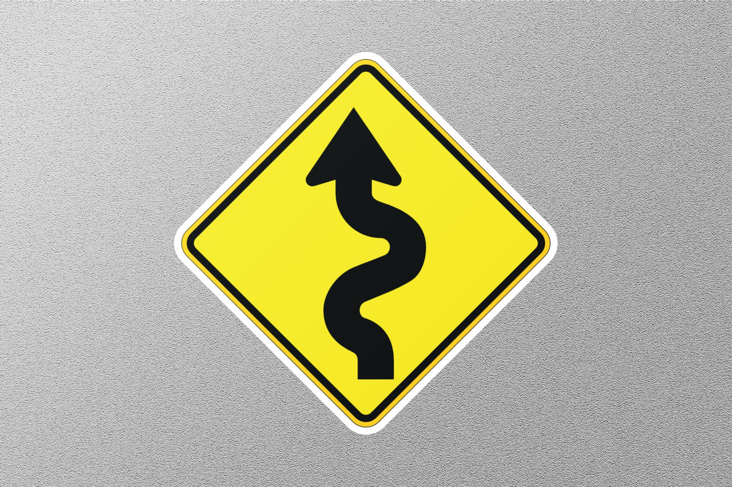 Winding Road Caution Street Sign Sticker