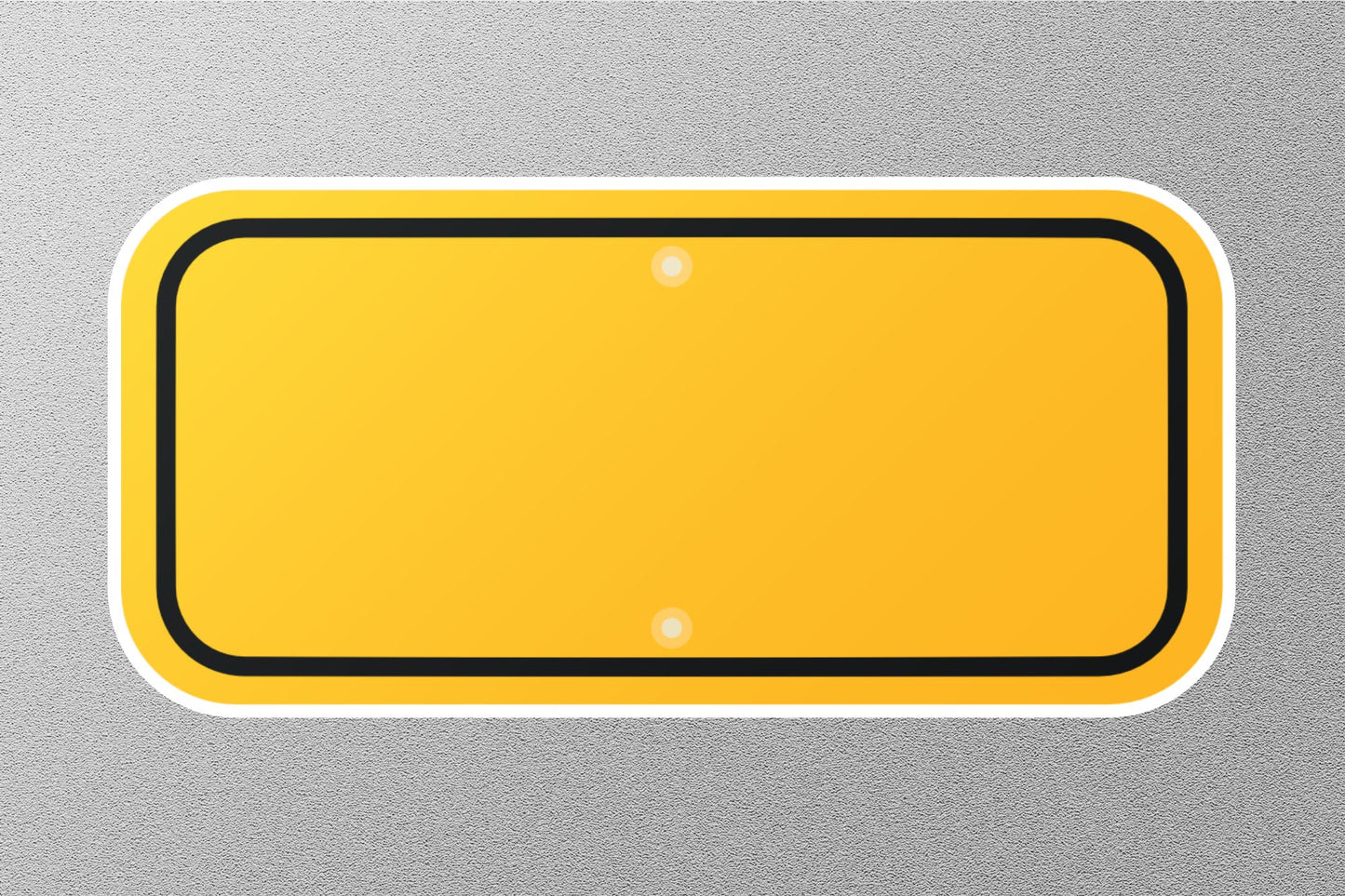 Yellow Rectangle Warning Street Sign Sticker