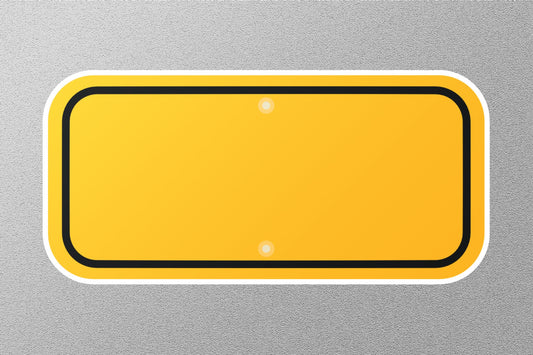 Yellow Rectangle Warning Street Sign Sticker