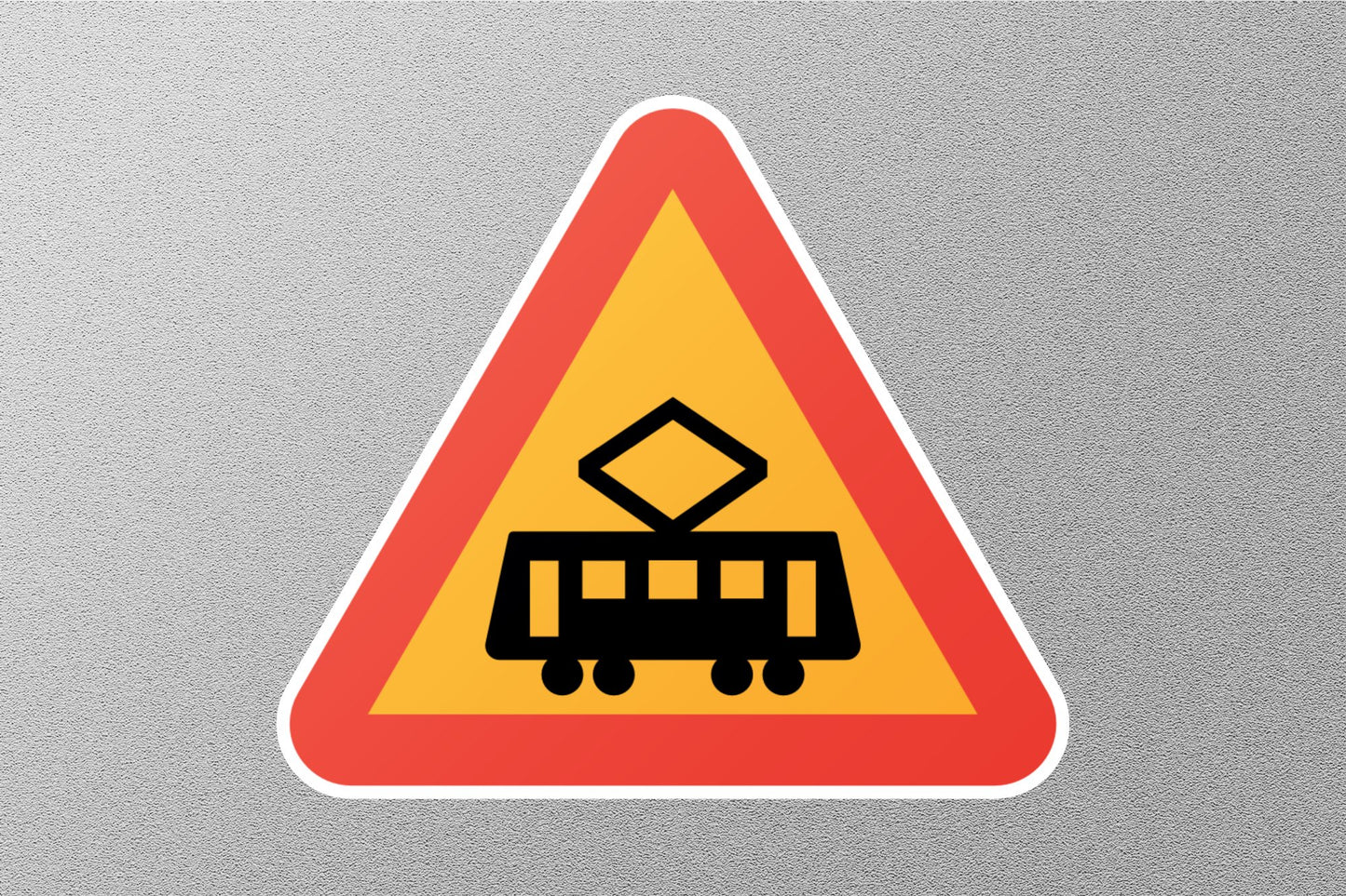 Tram Warning Road Street Sign Sticker