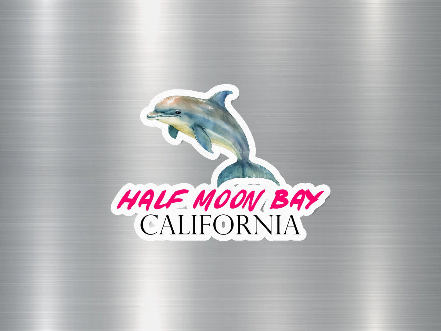 Half Moon Bay California Dolphin Sticker