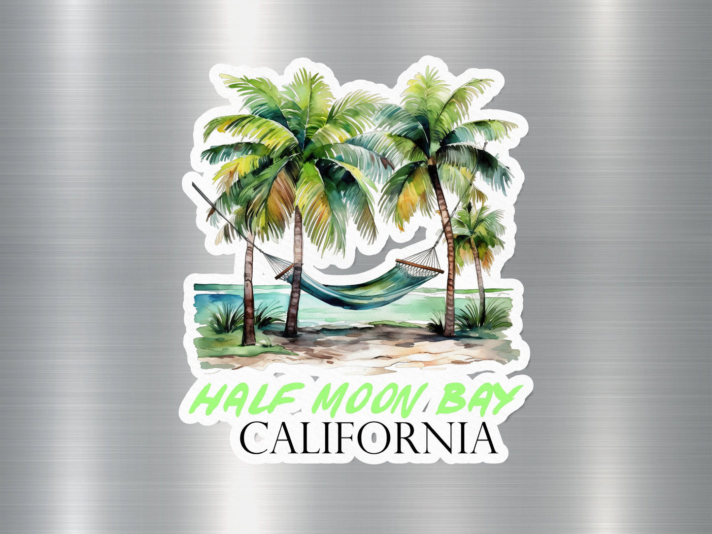 Half Moon Bay California Hammock Sticker