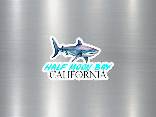 Half Moon Bay California Shark Sticker