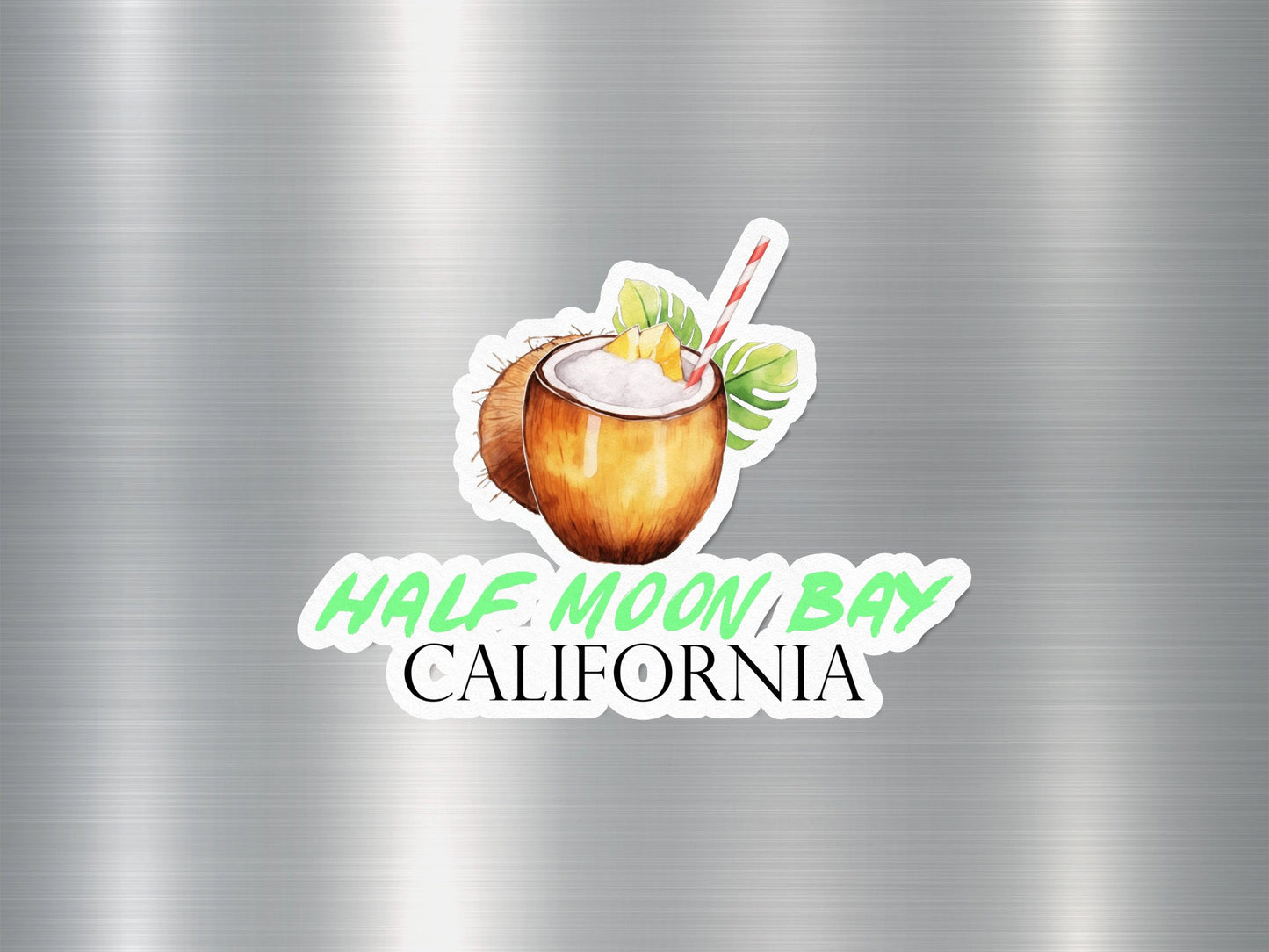 Wholesale Half Moon Bay California Coconut Sticker