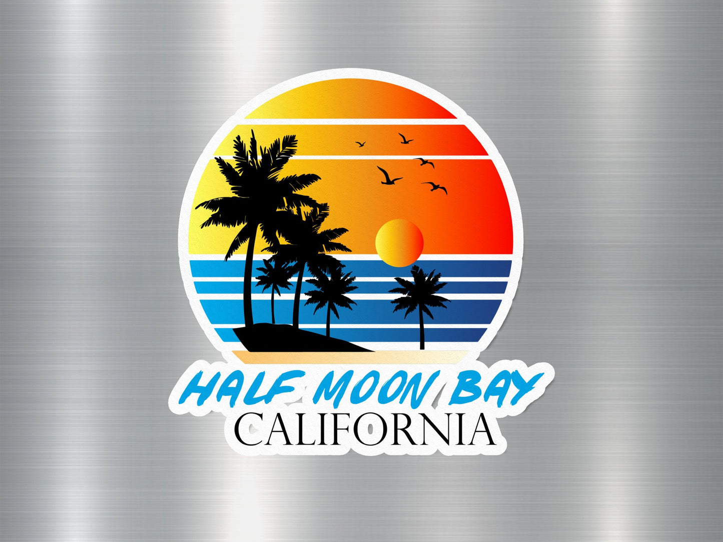 Half Moon Bay California Sunset Sticker