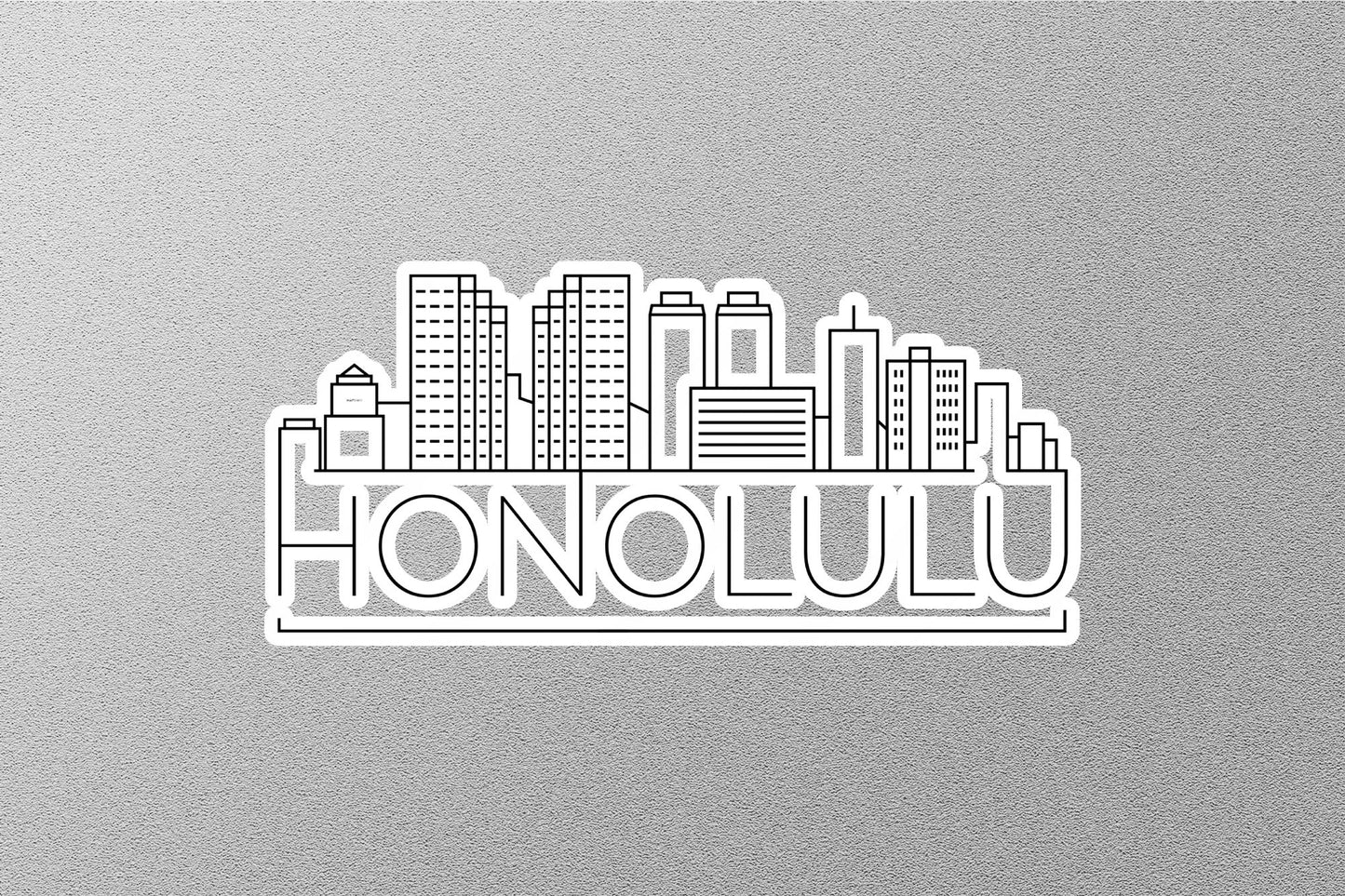 Honolulu Skyline Sticker