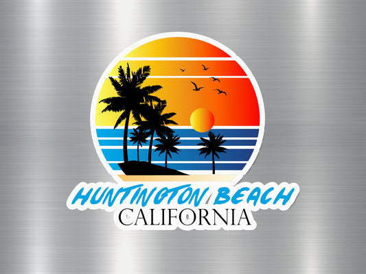 Huntington California Sunset Sticker