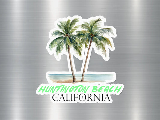 Huntington California Palm Tree Sticker