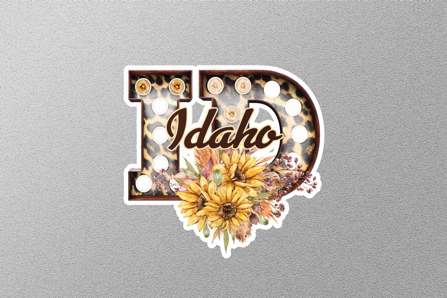 Floral ID Idaho With Sunflowers State Sticker