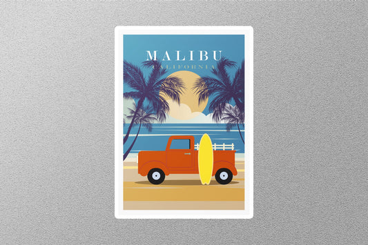 Vintage Malibu California Travel Sticker