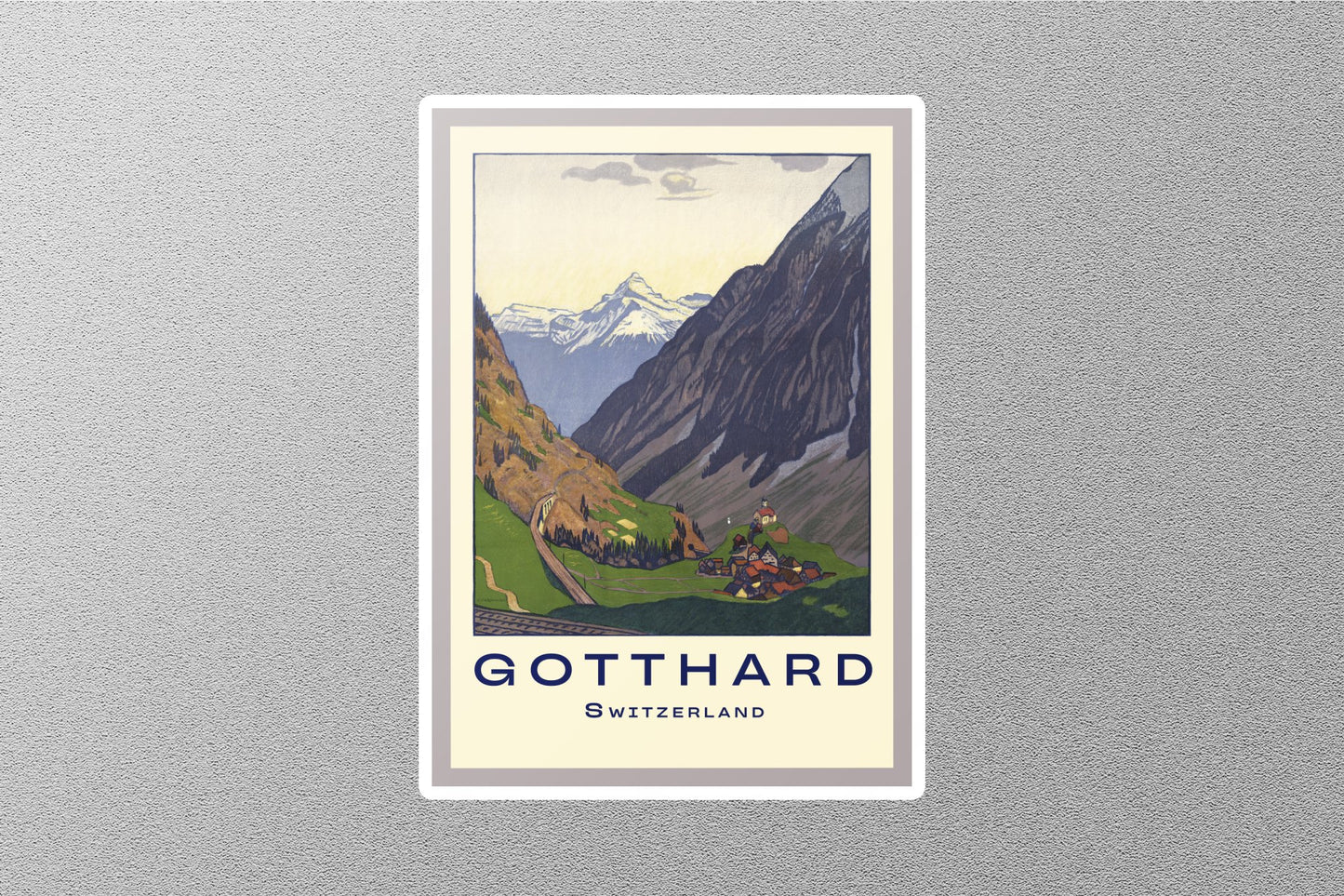 Wholesale Vintage Gotthard Pass Travel Sticker