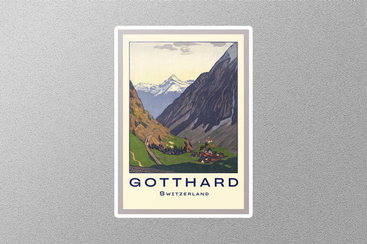 Wholesale Vintage Gotthard Pass Travel Sticker