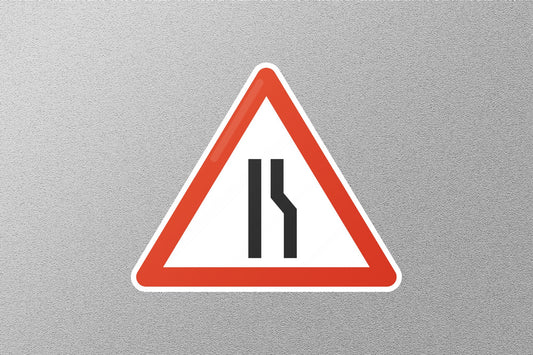 Road Narrow Left Street Sign Sticker