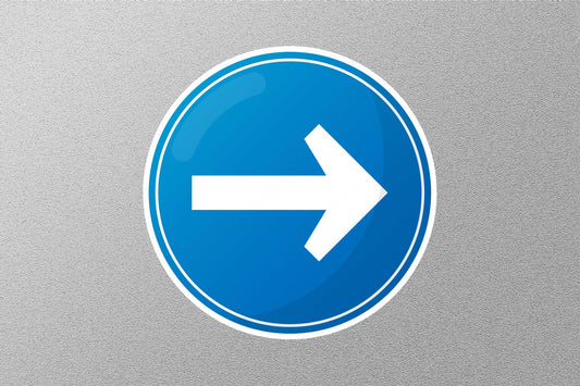 Road Sign Right Arrow Blue Street Sign Sticker