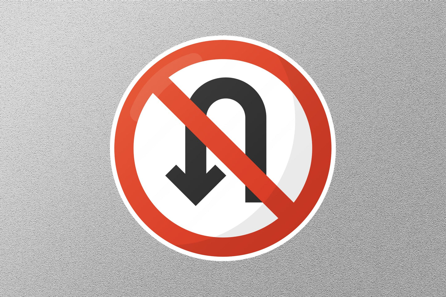 No U Turn Street Sign Sticker