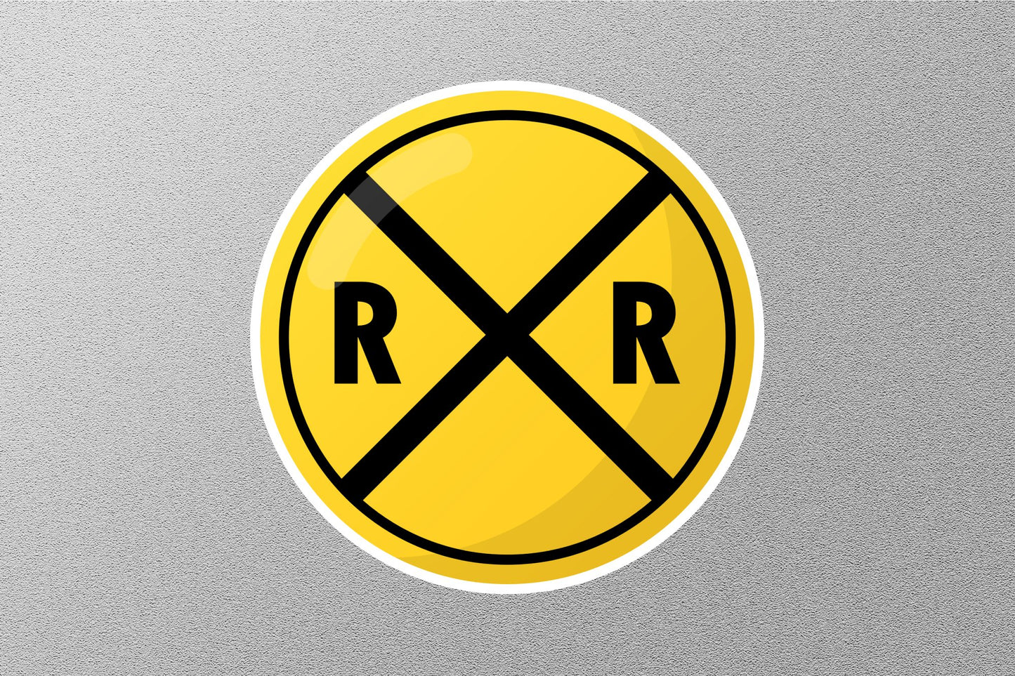 Railroad Crossing Street Sign Sticker