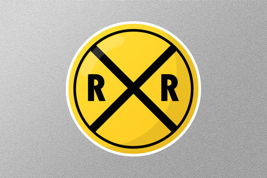 Railroad Crossing Street Sign Sticker