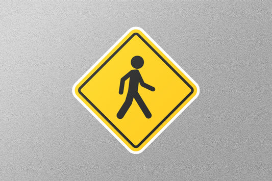 Man Walking Road Street Sign Sticker