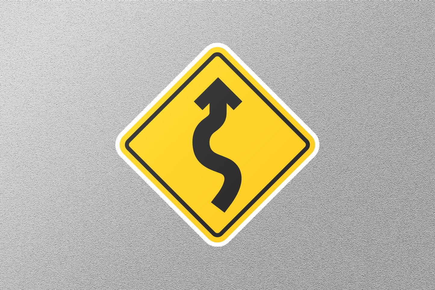 Left Winding Road Street Sign Sticker