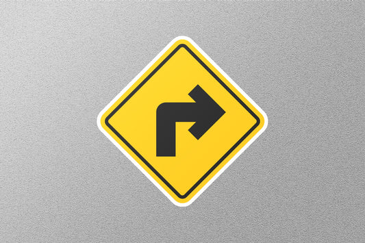 Turn Left Diamond Street Sign Sticker