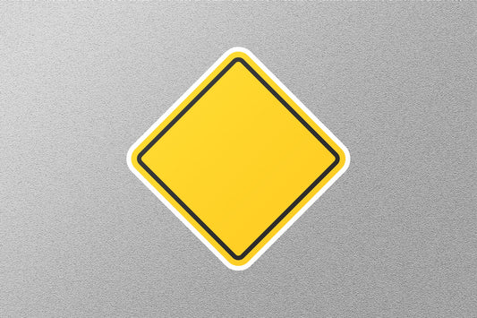 Blank Yellow Diamond Street Sign Sticker