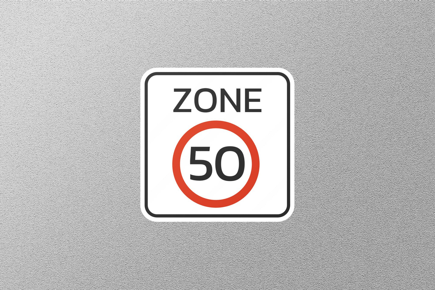 Zone 50 Street Sign Sticker