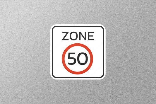 Zone 50 Street Sign Sticker