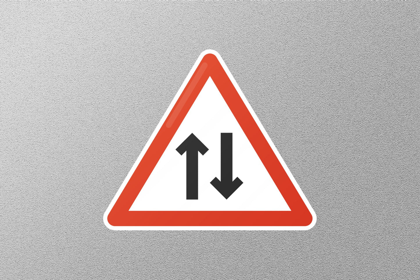 2 Way Traffic Straight Ahead Street Sign Sticker