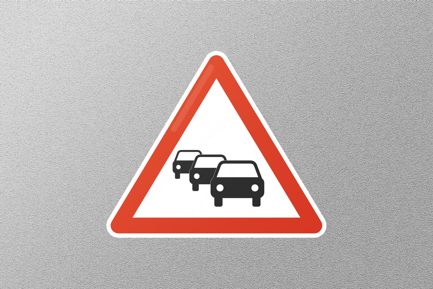 Traffic Queues Warning Street Sign Sticker