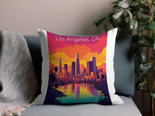 Vintage Los Angeles CA 5 Throw Pillow