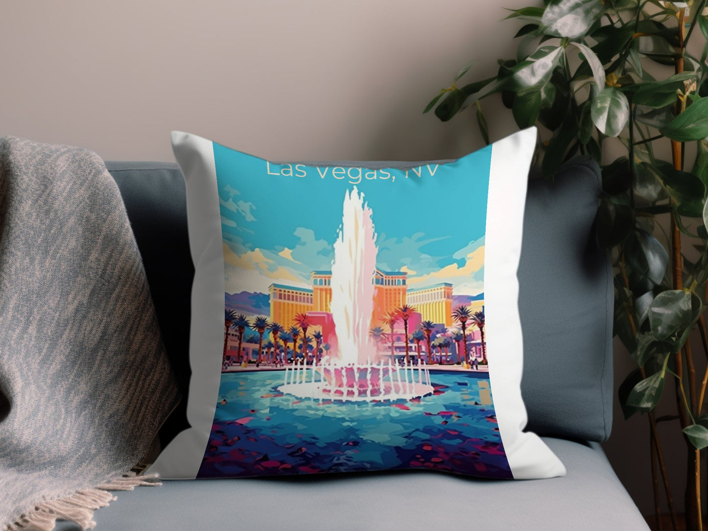 Vintage Las Vegas 2 Throw Pillow