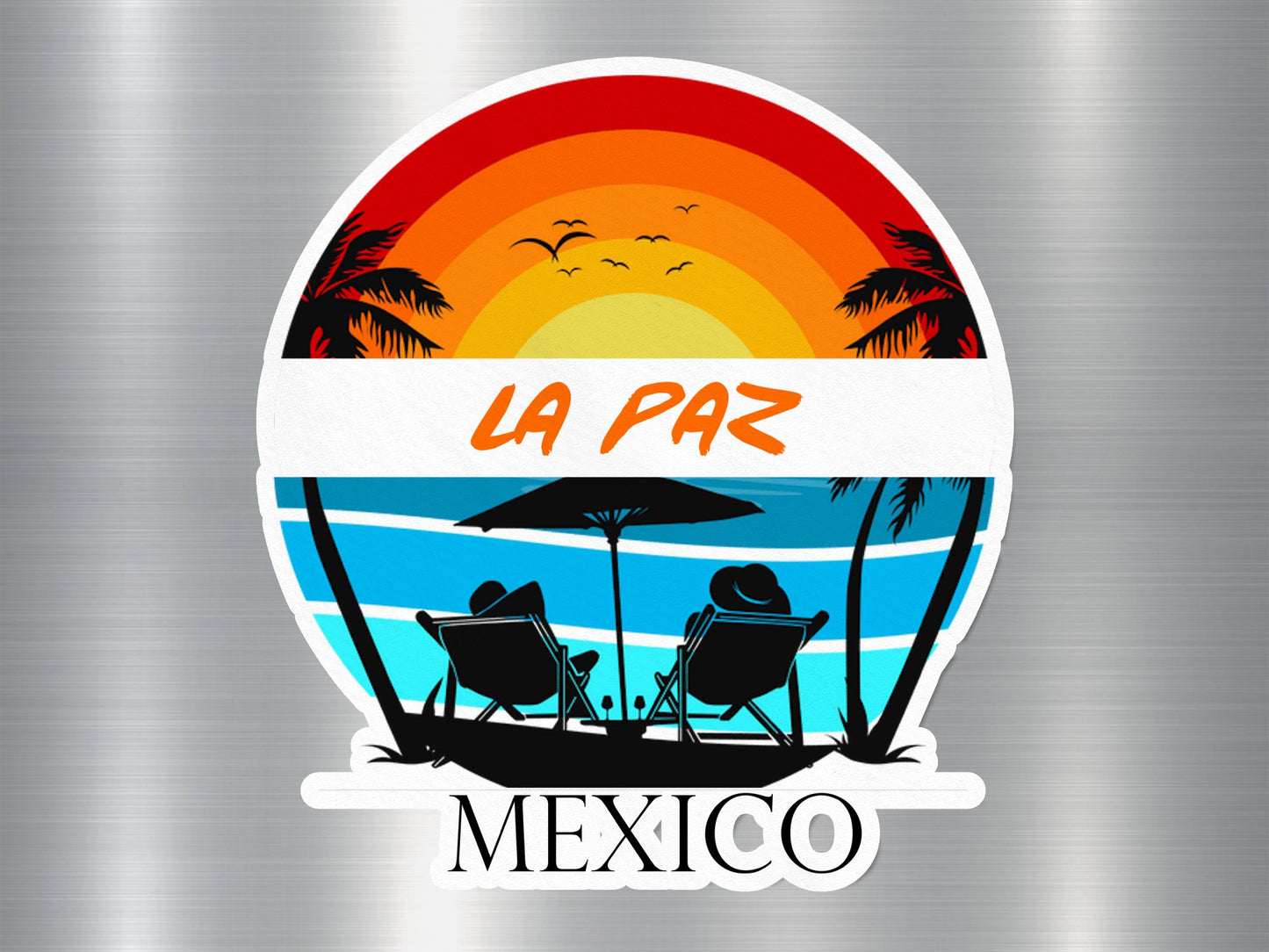 La Paz Mexico Sunset Sticker