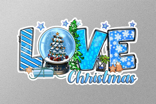 Love Christmas With Snow Globe Winter Holiday Sticker