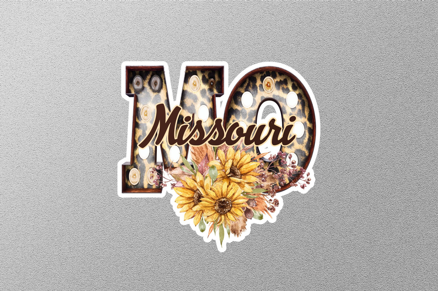 Floral MS Missouri With Sunflowers State Sticker