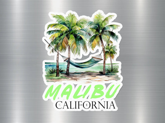 Malibu Beach California Hammock Sticker