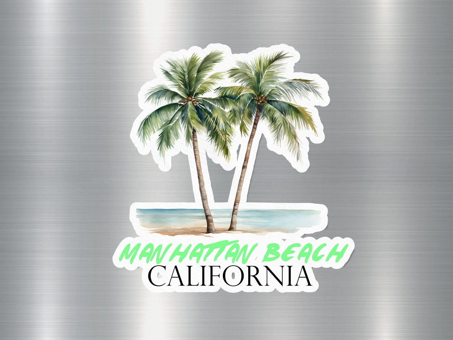 Manhattan Beach California Palm Tree Sticker