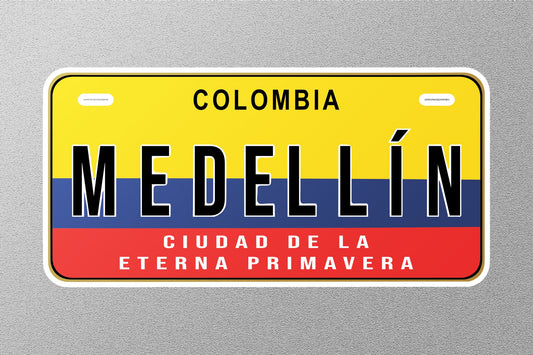 Medellín Colombia License Plate Sticker