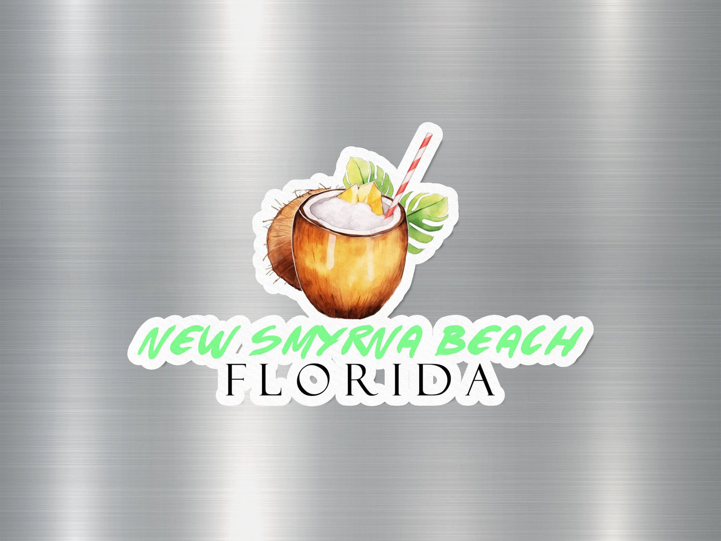 New Smyrna Beach Florida Coconut Sticker