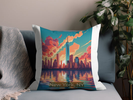 Vintage New York, NY Throw Pillow