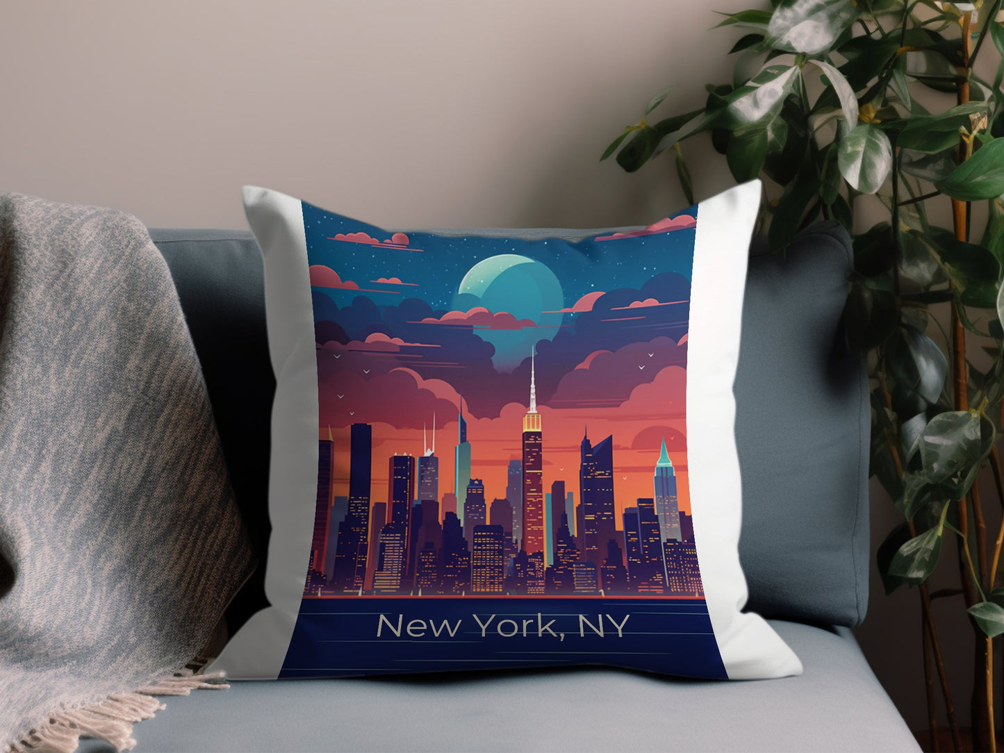 Vintage New York NY 2 Throw Pillow