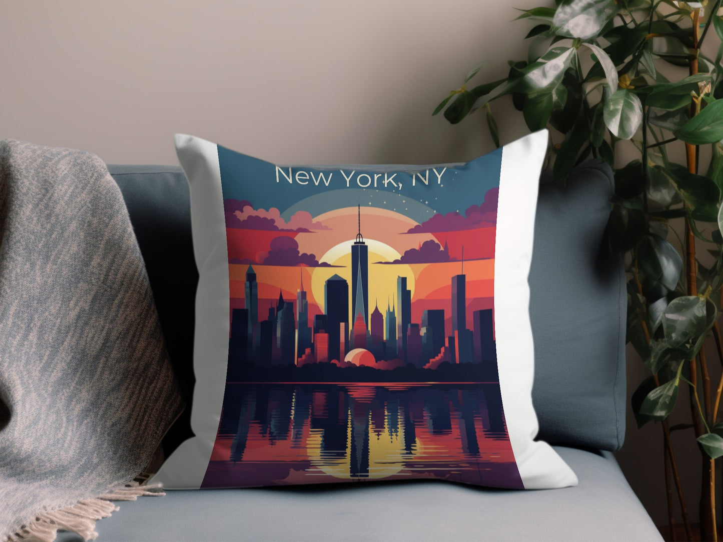 Vintage New York NY 3 Throw Pillow