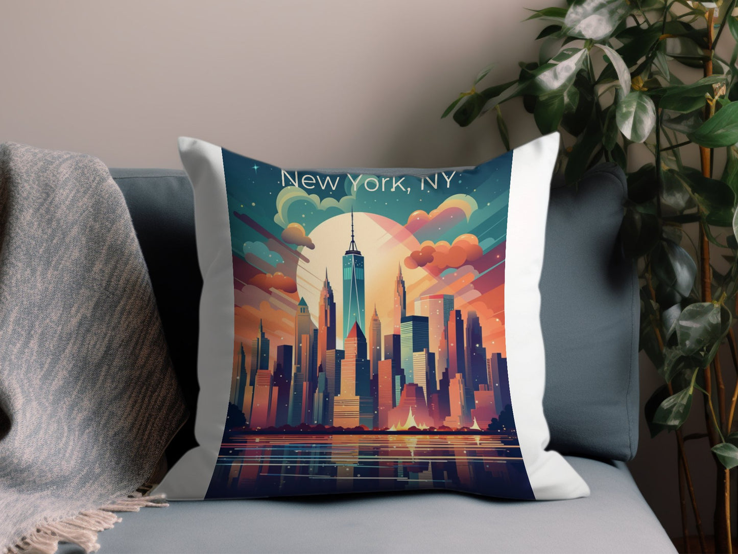 Vintage New York NY 6 Throw Pillow