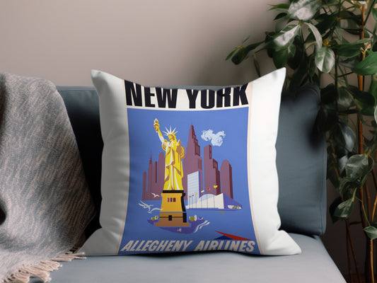Vintage Allegheny Airlines Throw Pillow