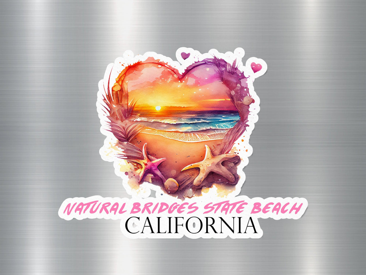 Natural Bridges State Beach California Heart Sticker