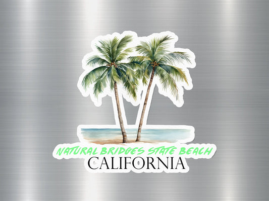 Natural Bridges State Beach California Palm Tree Sticker